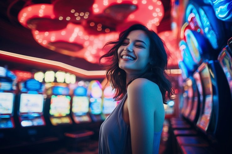 Pengguna membaca aturan adil di layar mobile